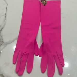 1960s vintage elbow length gloves - Barbie pink